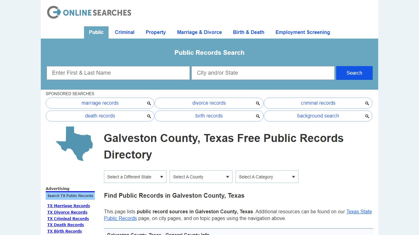 Galveston County, Texas Public Records Directory