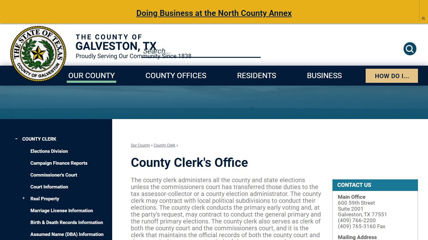 County Clerk's Office | Galveston County, TX